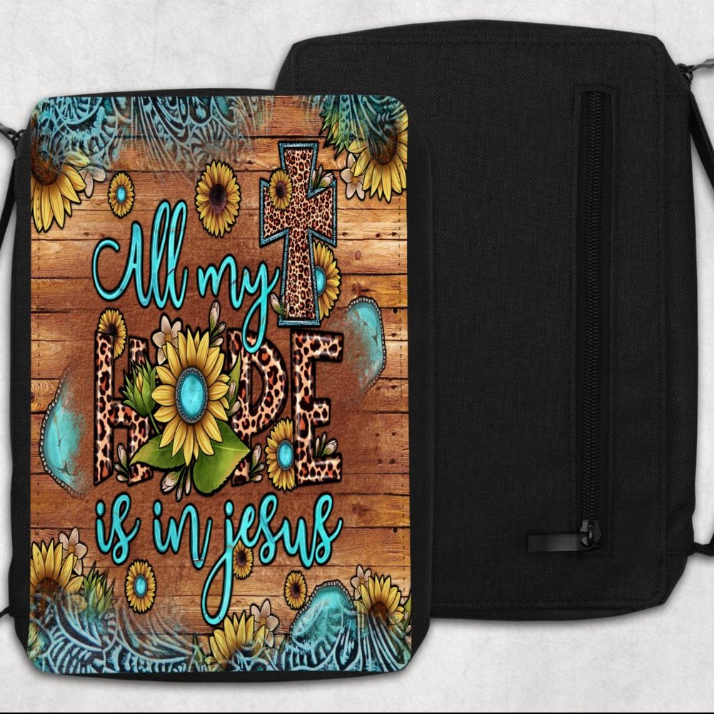 Custom All My Hope Western Turquoise Design Bible Cover Case